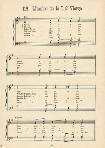 Litanies de la très sainte Vierge Partition gratuite